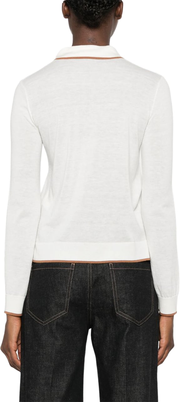 Max Mara Sweaters Bianco/Caramello Wit