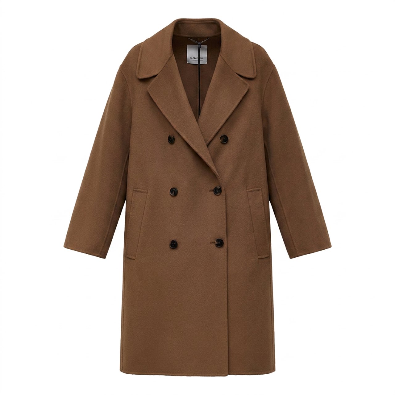 Max Mara Magnolia Midi Double-Breasted Wool Coat Bruin
