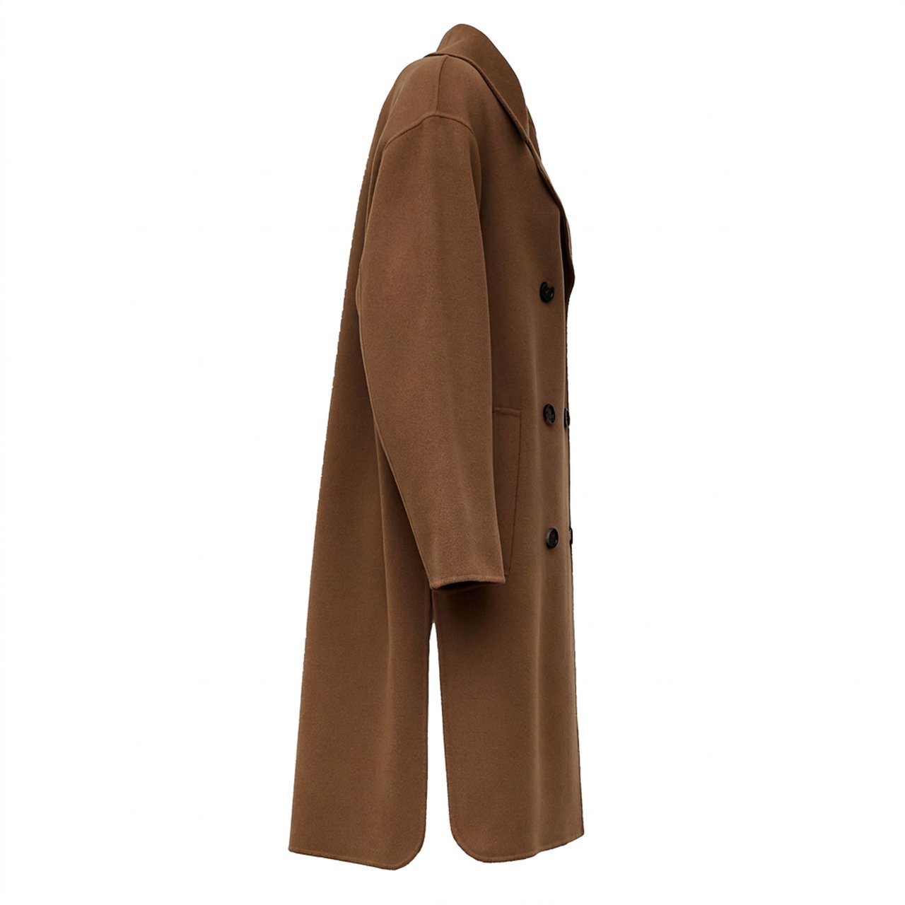 Max Mara Magnolia Midi Double-Breasted Wool Coat Bruin
