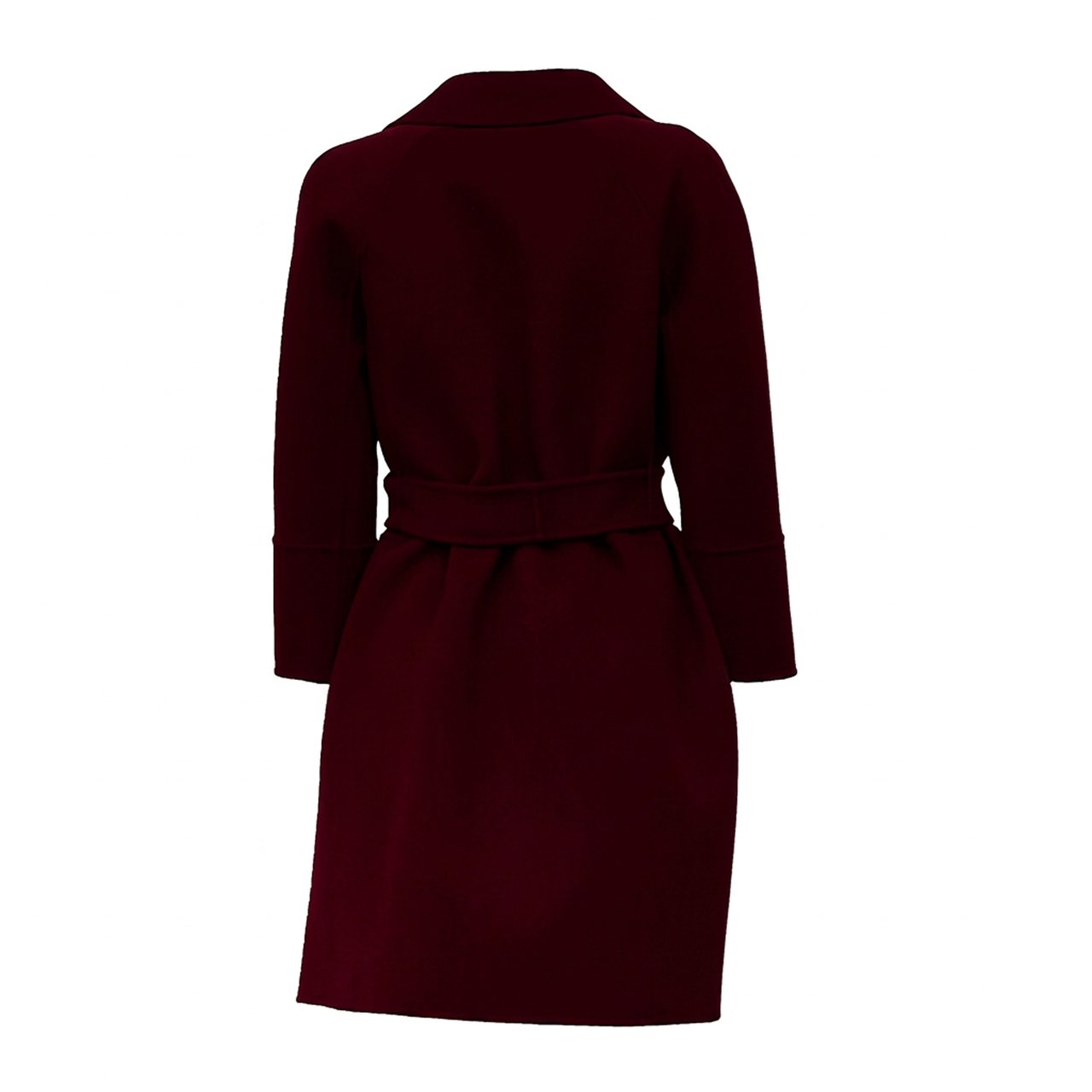 Max Mara Arona Double Drap Wool Coat Maroon