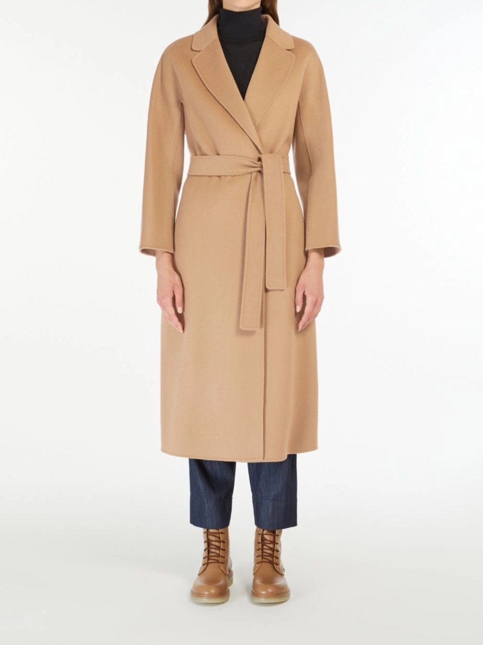 Max Mara Brown Esturia Belted Knee-Length Coat Bruin