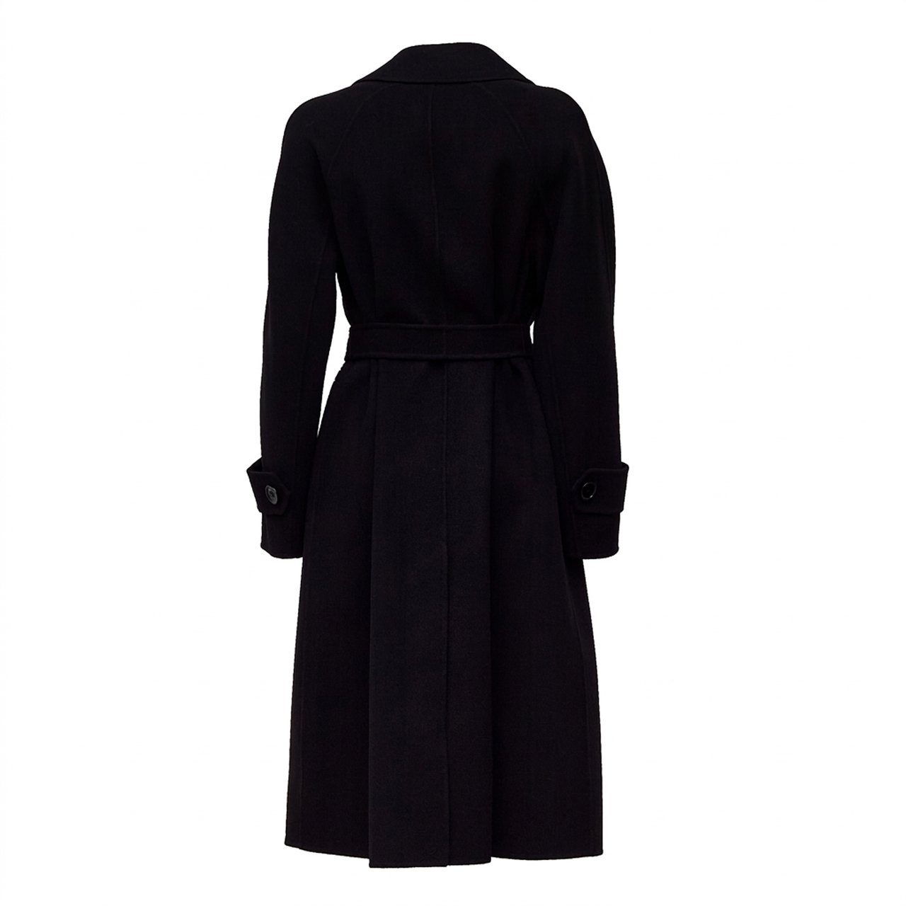 Max Mara Samanta Double Drap Raglan Wool Coat Zwart