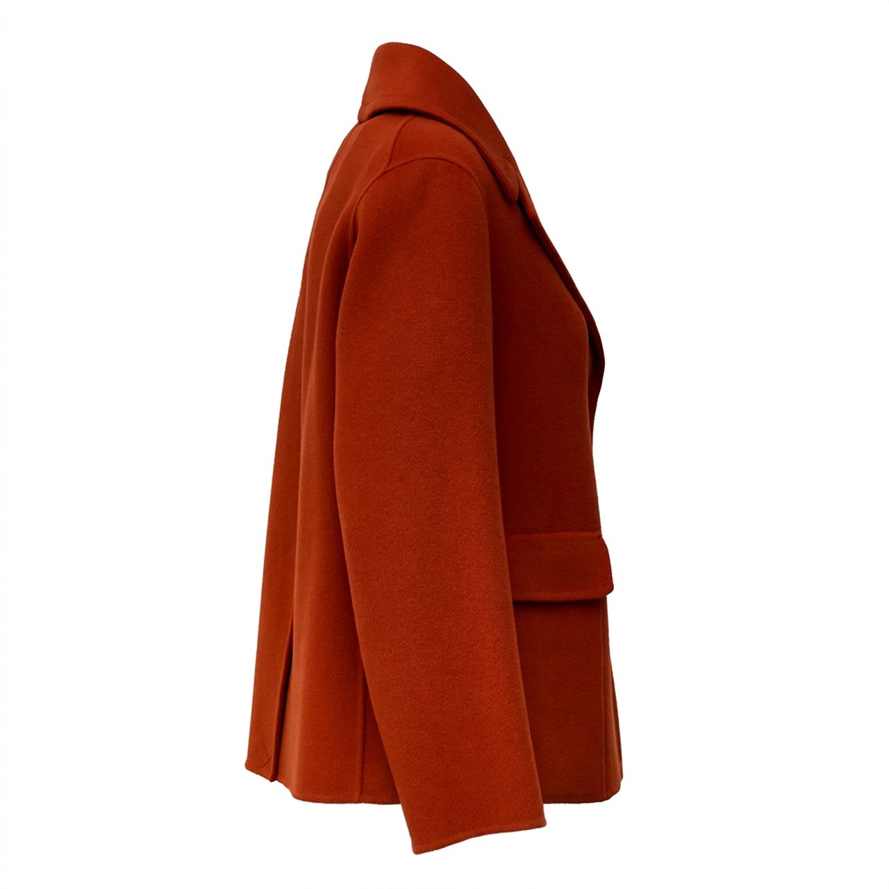 Max Mara Sissy Short Single-Breasted Wool Blazer Oranje