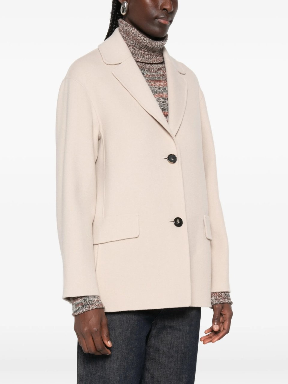 Max Mara Light Beige Smmelfi Boxy Flap Jacket Neutraal