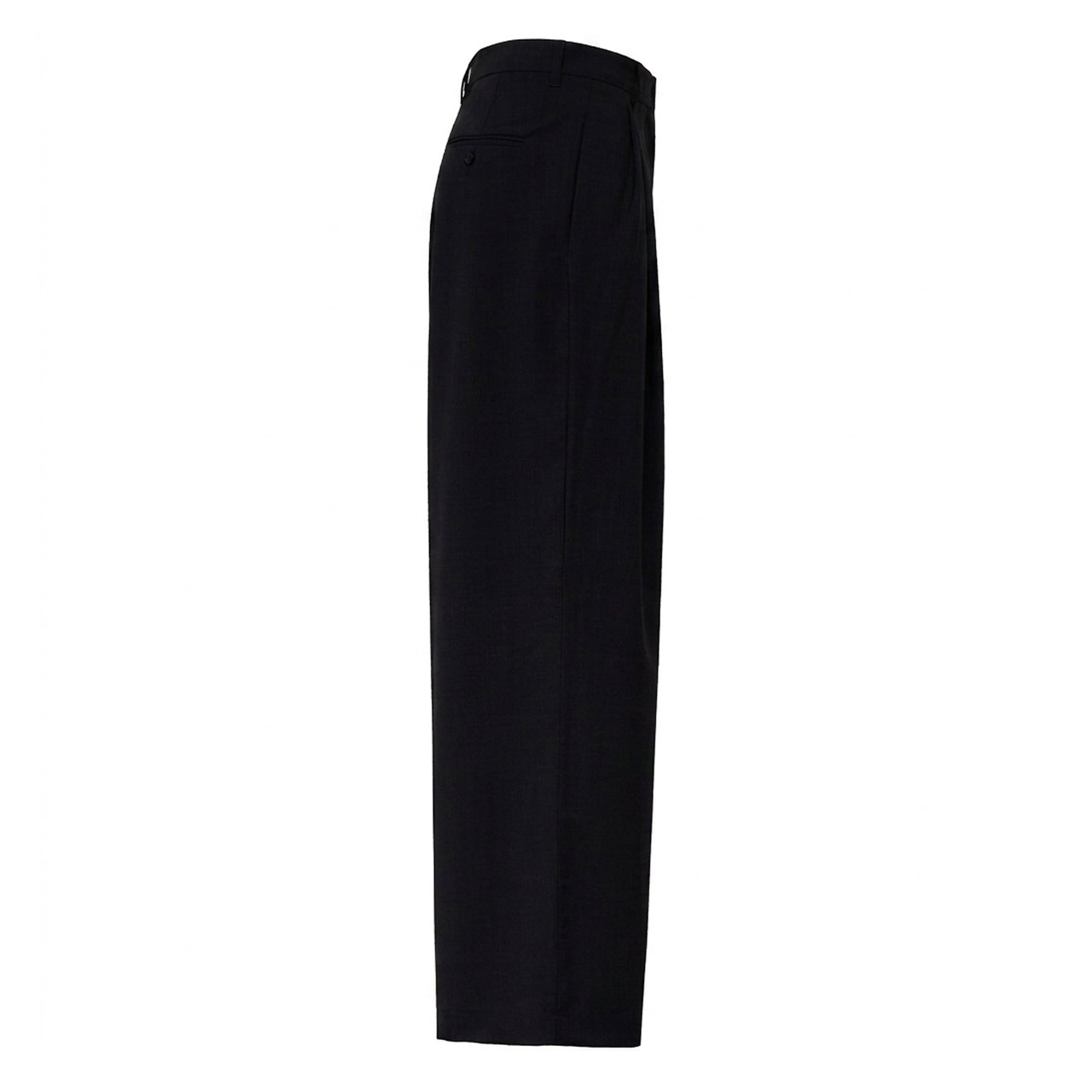 Max Mara Palazzo Pants In Natural Stretch Pure Wool With Double Front Pleats Zwart