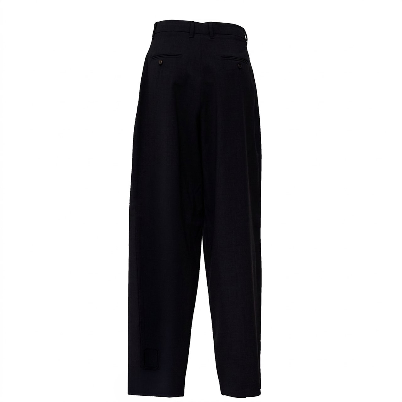 Max Mara Palazzo Pants In Natural Stretch Pure Wool With Double Front Pleats Zwart