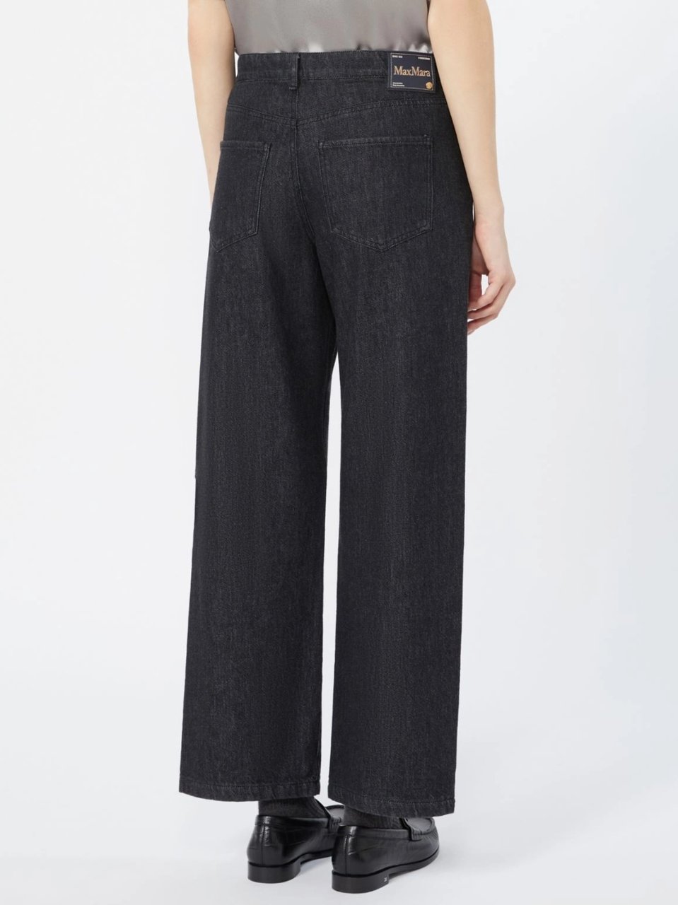 Max Mara Wide-Leg Cropped Jeans With Classic Five-Pocket Design Zwart