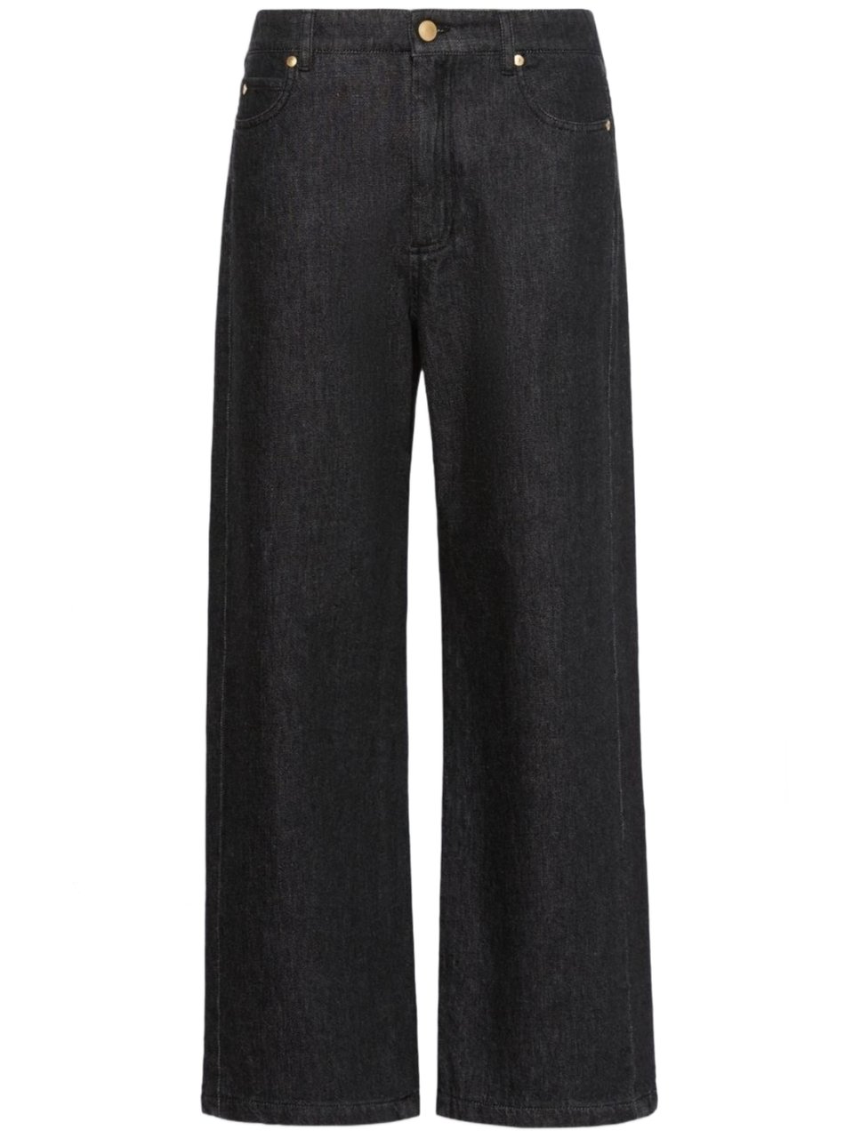 Max Mara Wide-Leg Cropped Jeans With Classic Five-Pocket Design Zwart