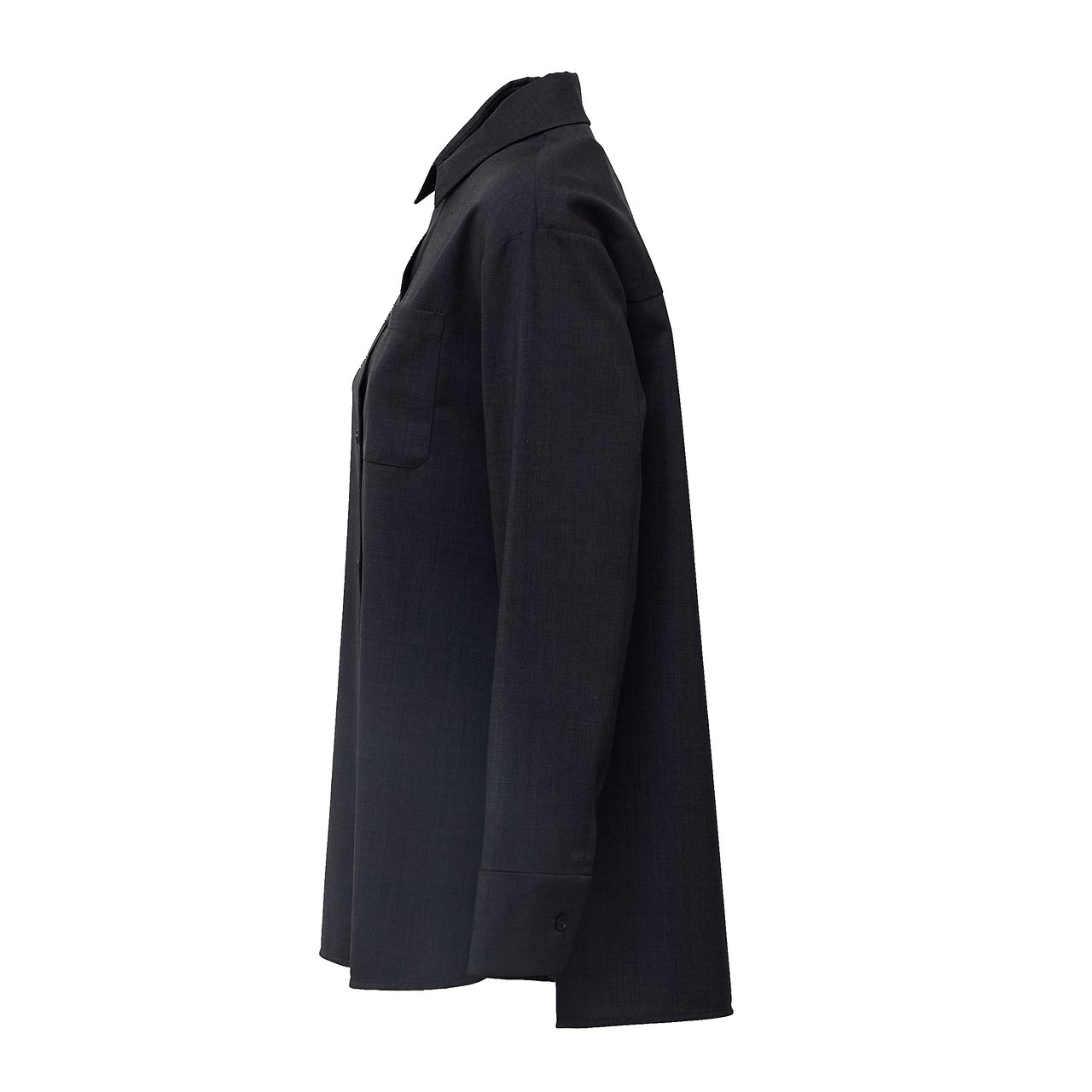 Max Mara Virgin Wool Opera Casual Shirt Zwart