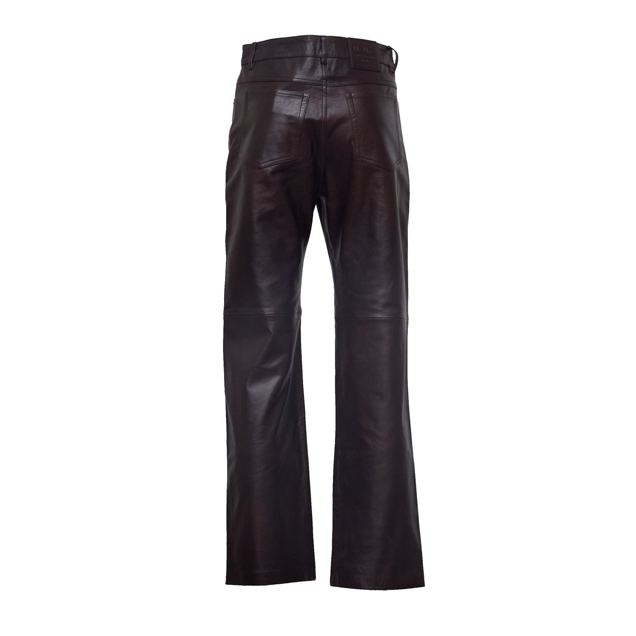 Max Mara Straight-Leg Nappa Leather Pants with Classic Five-Pocket Design Zwart