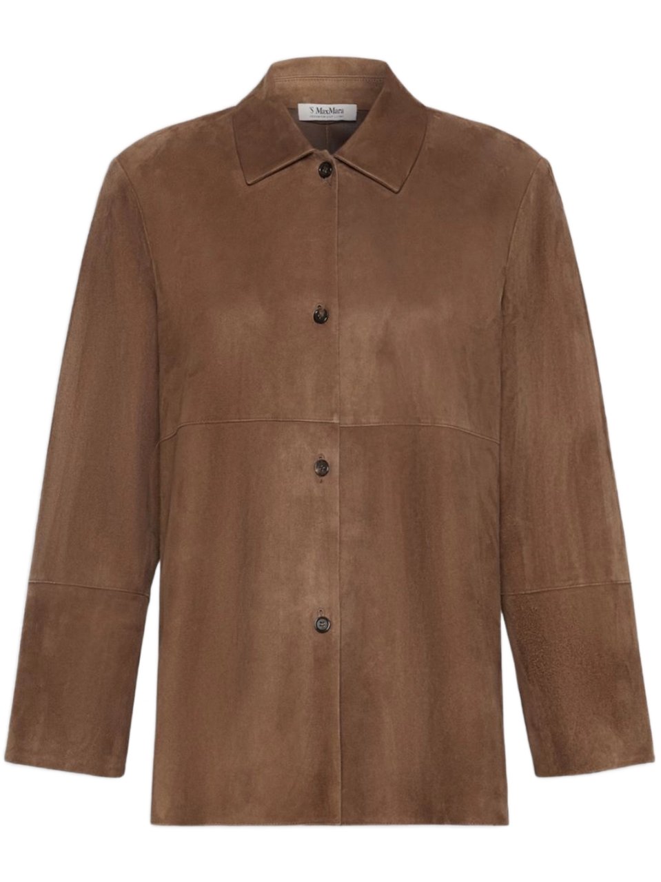 Max Mara Brown Smmgocce Suede Boxy Jacket Bruin