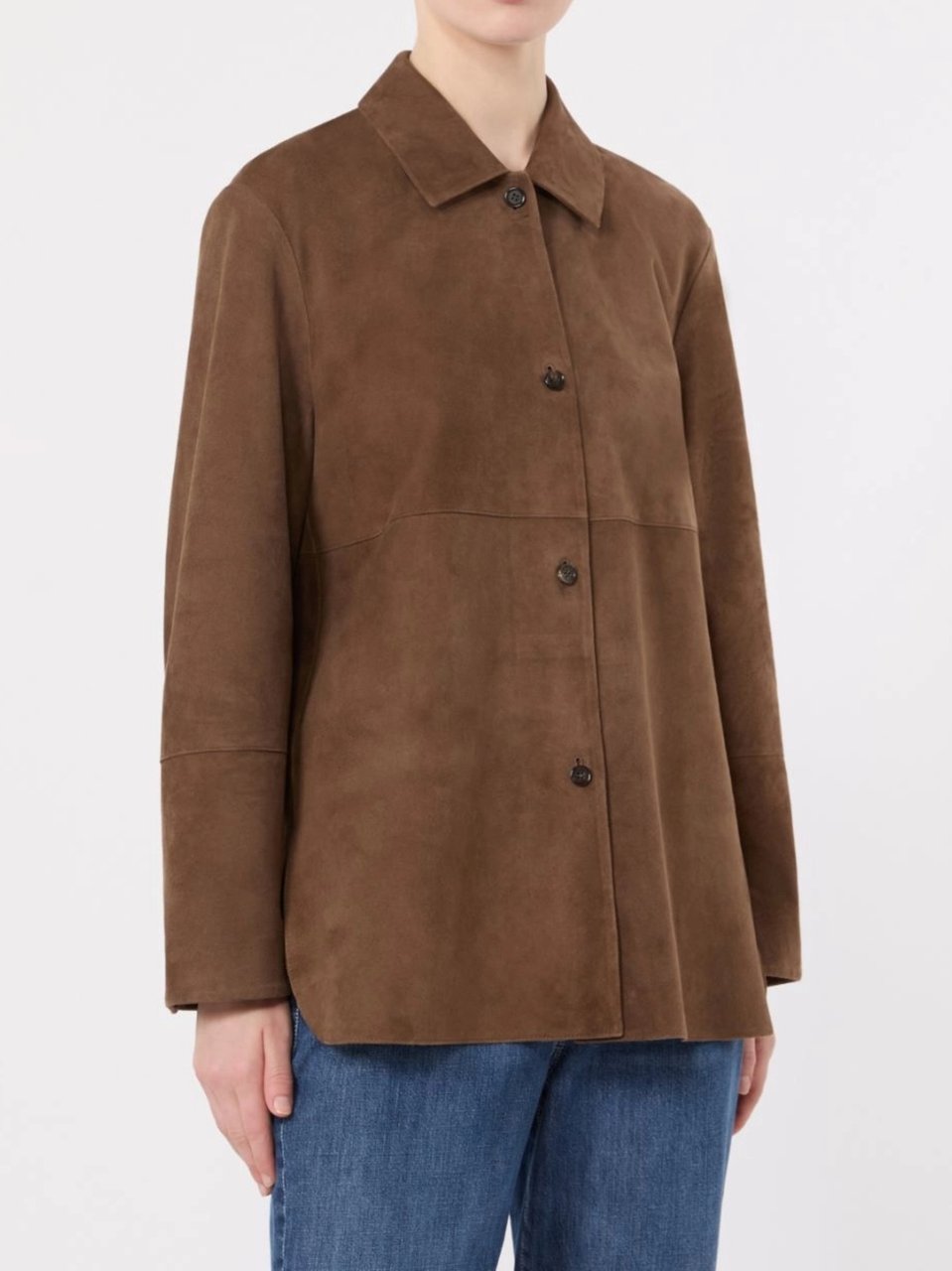 Max Mara Brown Smmgocce Suede Boxy Jacket Bruin
