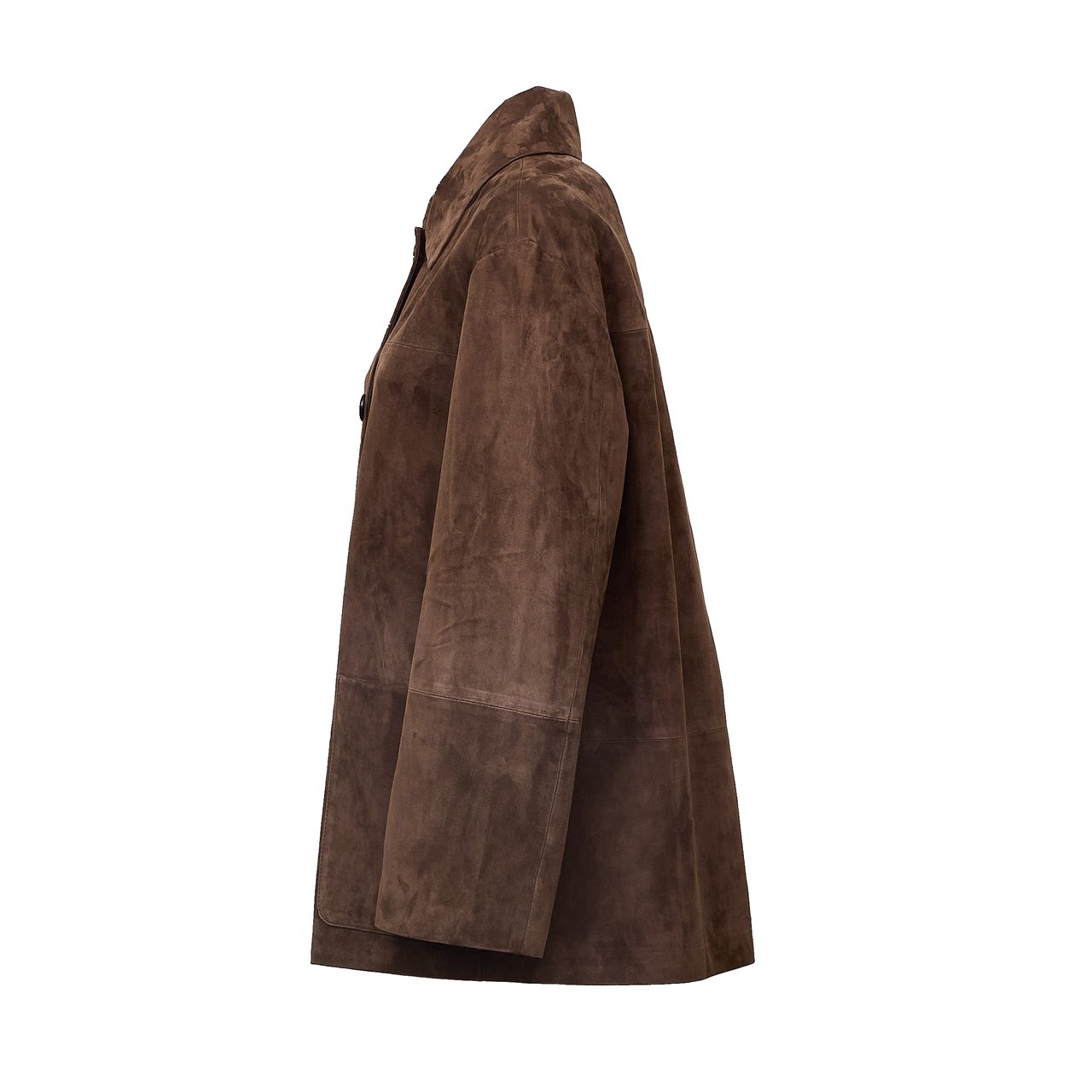 Max Mara Lambskin Suede Jacket with Horn Button Closure and Silk Lining Zwart