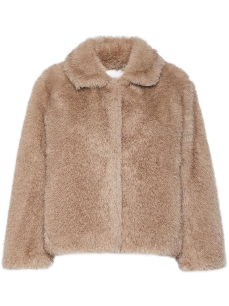 Max Mara Smmalce Cropped Faux Fur Boxy Jacket Roze
