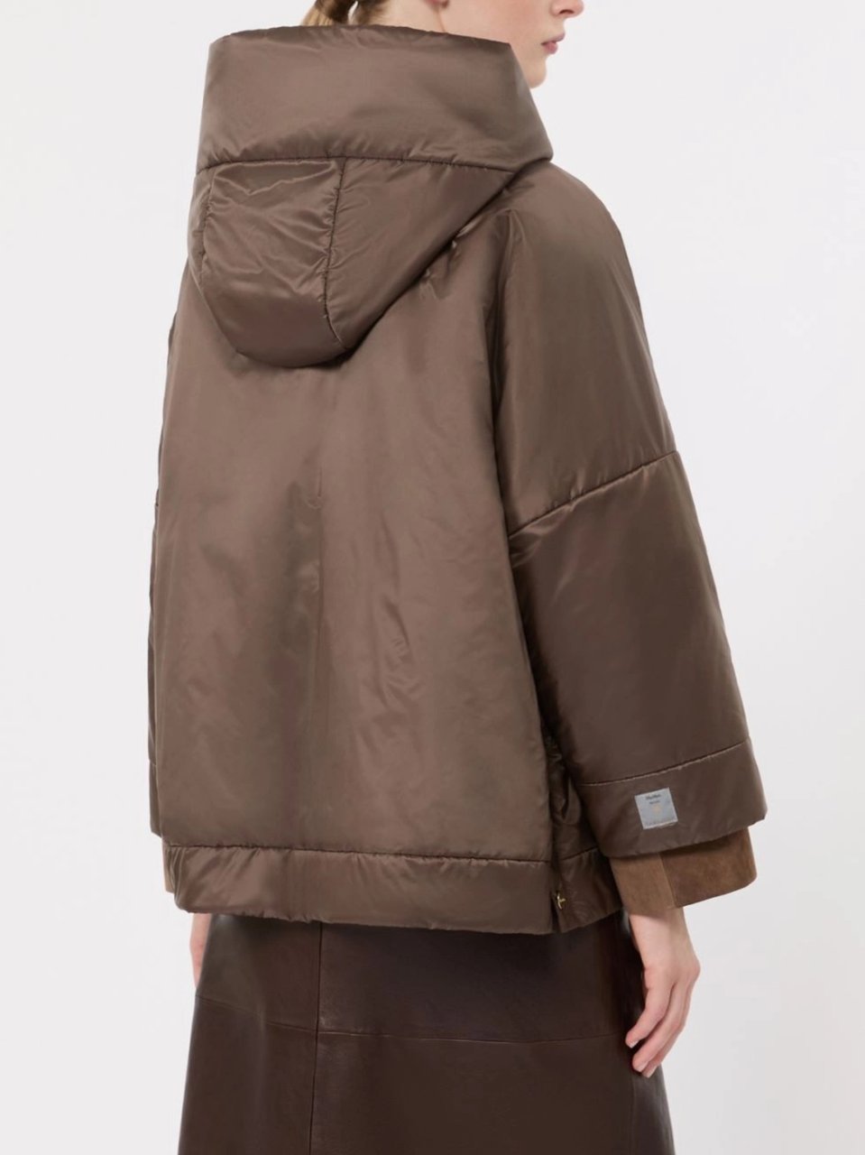 Max Mara Fiore Cropped Polyester Padded Jacket Bruin