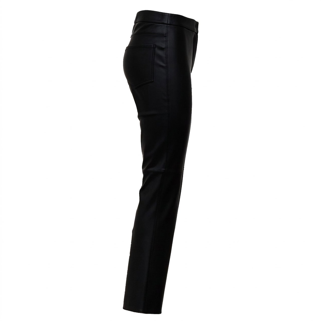 Max Mara Flared Cropped Black Pants In Coated Jersey Fabric Zwart