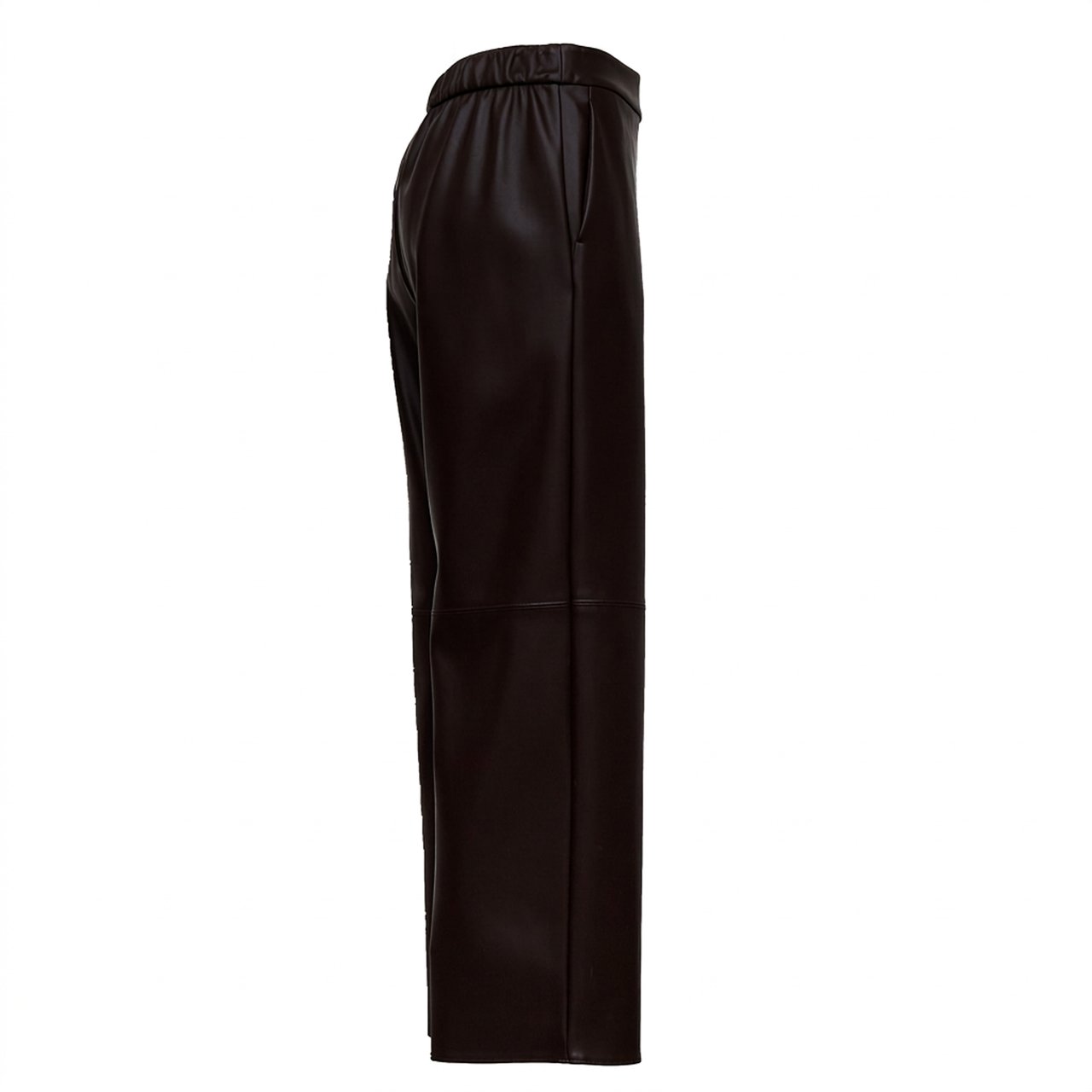 Max Mara Cropped Ankle-Length Jersey Pants With Leather Effect Zwart