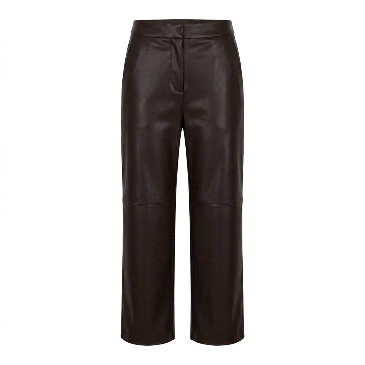 Max Mara Cropped Ankle-Length Jersey Pants With Leather Effect Zwart