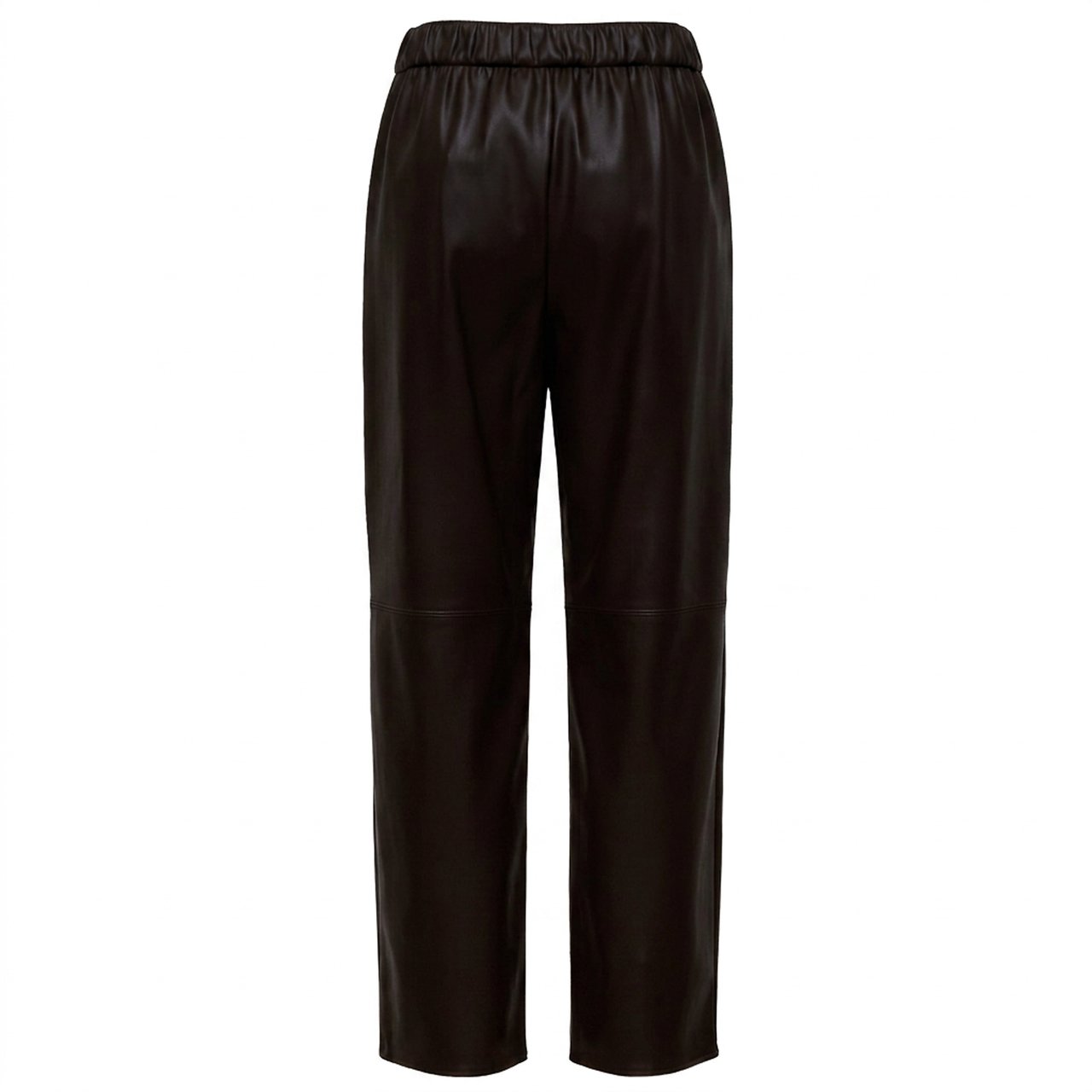 Max Mara Cropped Ankle-Length Jersey Pants With Leather Effect Zwart