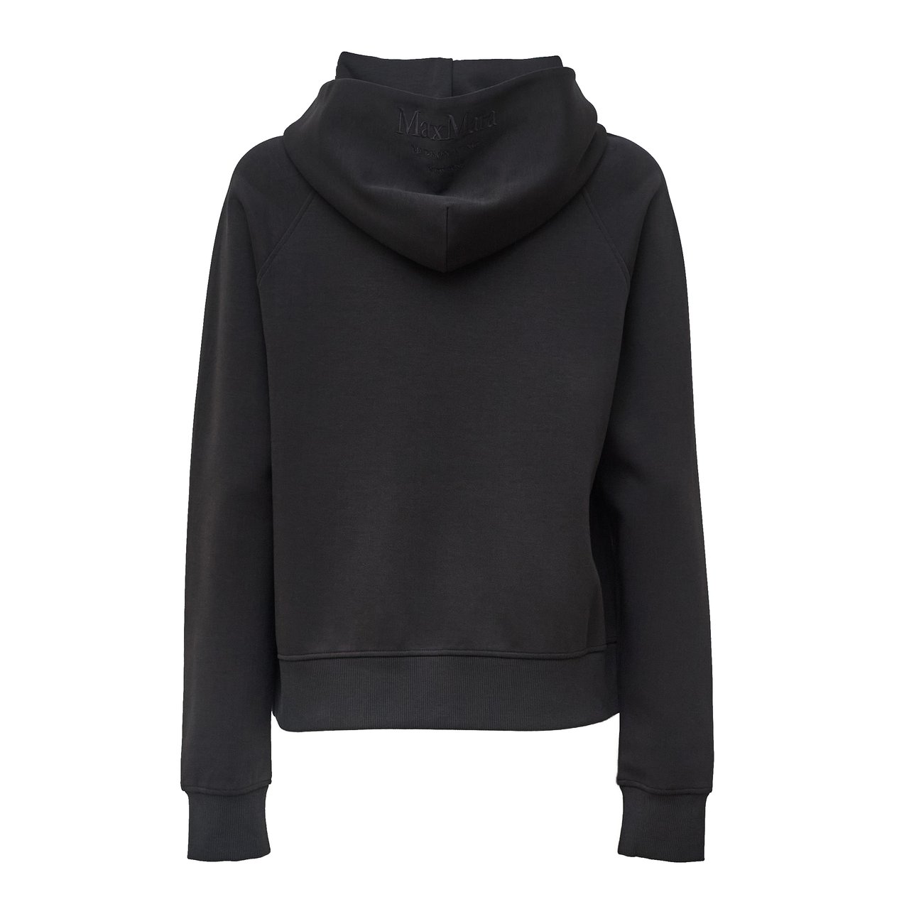 Max Mara Hooded Zip Sweatshirt with Embroidered Logo Zwart