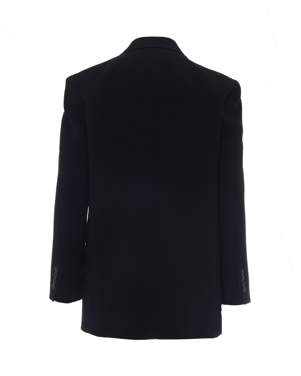 Max Mara Double-Breasted Black Jacket With Tapered Funnel Silhouette Zwart