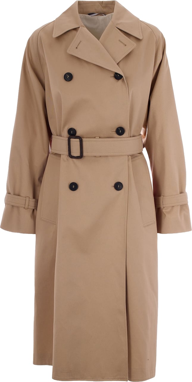 Max Mara Printed Gabardine Trench Coat Roze