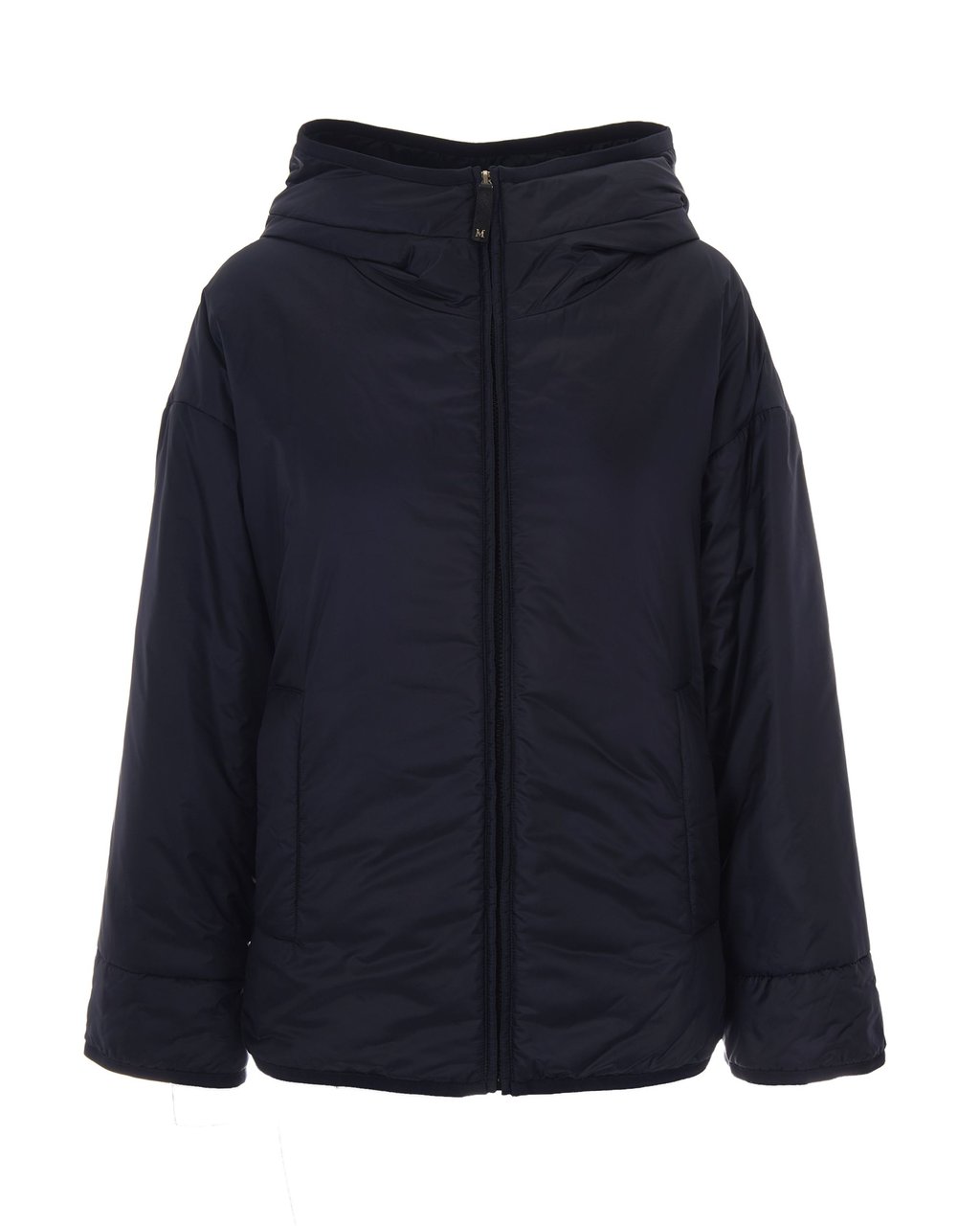 Max Mara Water-Repellent Oversized Padded Jacket With Drawstring Hood Blauw