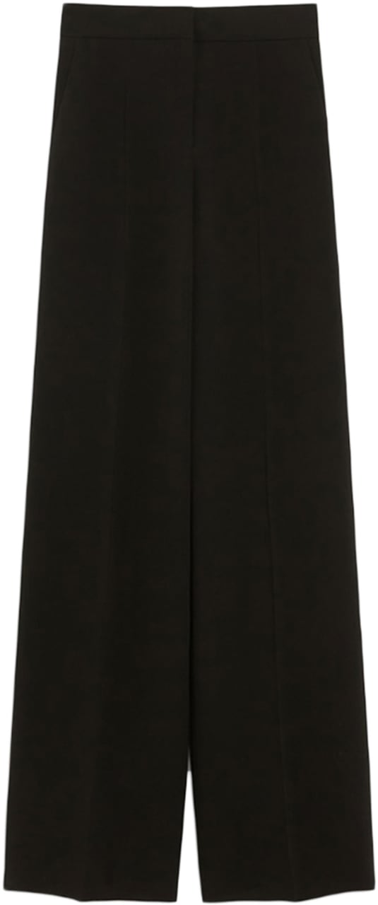 Max Mara Black Abetone Straight-Leg Cady Pants Zwart
