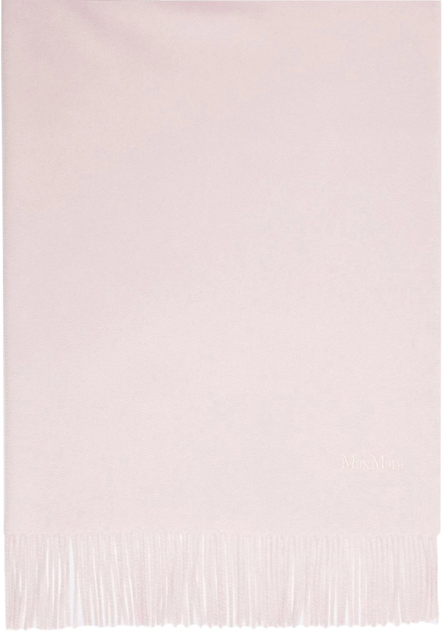 Max Mara Pink Baci Soft Light Fringed Scarf Rood