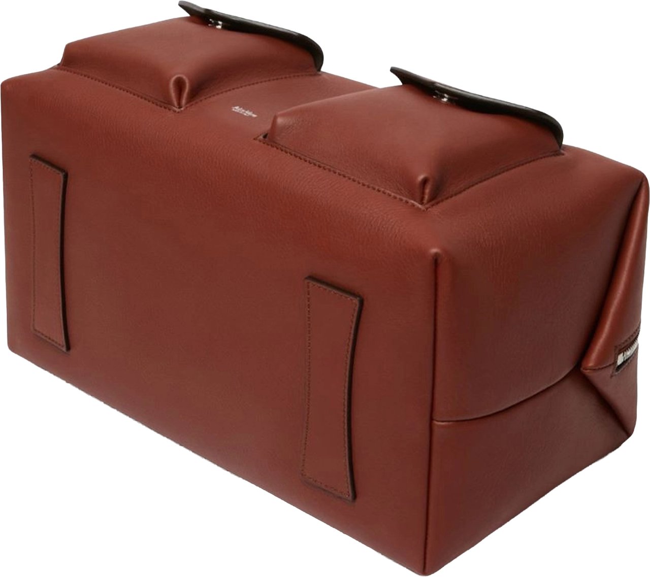 Max Mara Brown Mxaholdallcargo Structured Leather Holdall Bag Rood