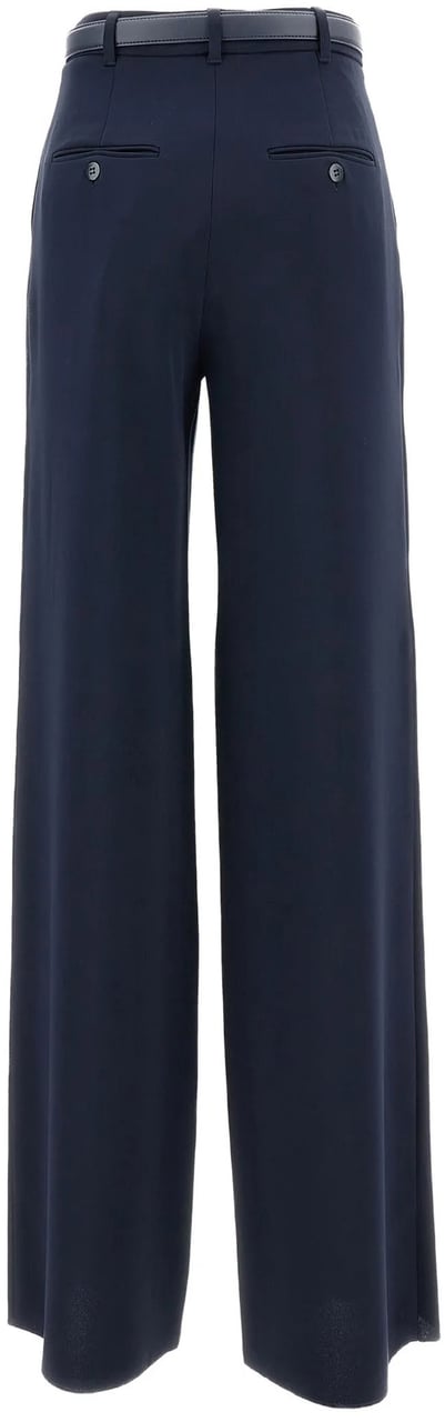 Max Mara Blue Amico High-Waisted Wide-Leg Trousers Zwart