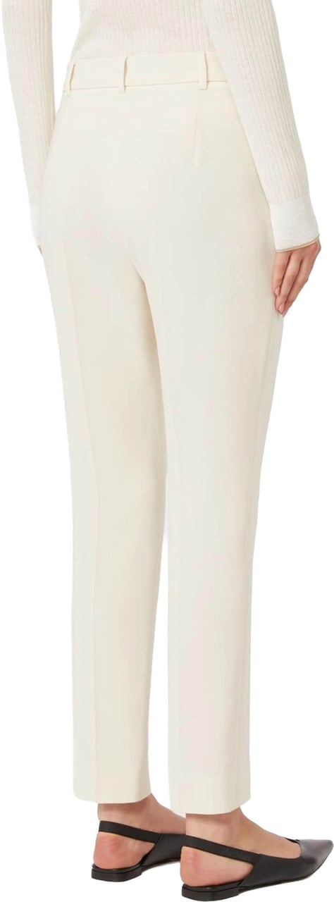 Max Mara White Jerta Straight-Leg Tailored Trousers Neutraal