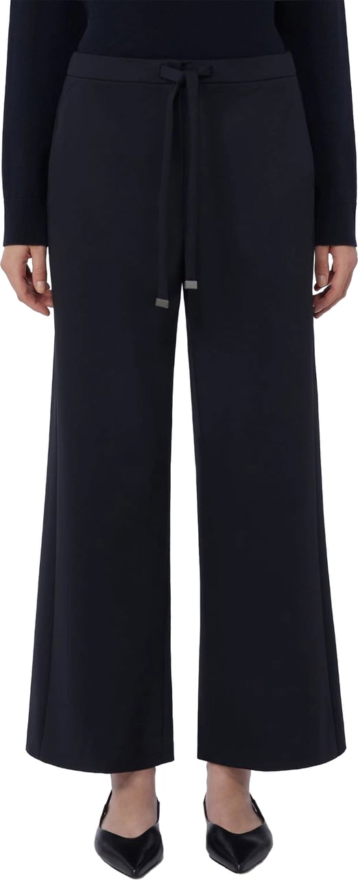 Max Mara Neutral Argenta Wide-Leg Drawstring Pants Zwart