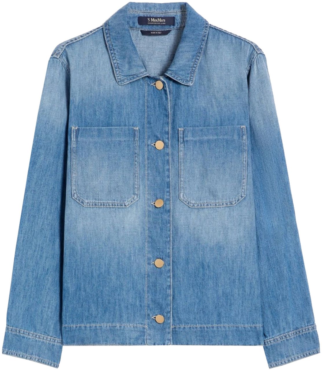 Max Mara Blue Smmgalan Medium Blue Denim Jacket Blauw