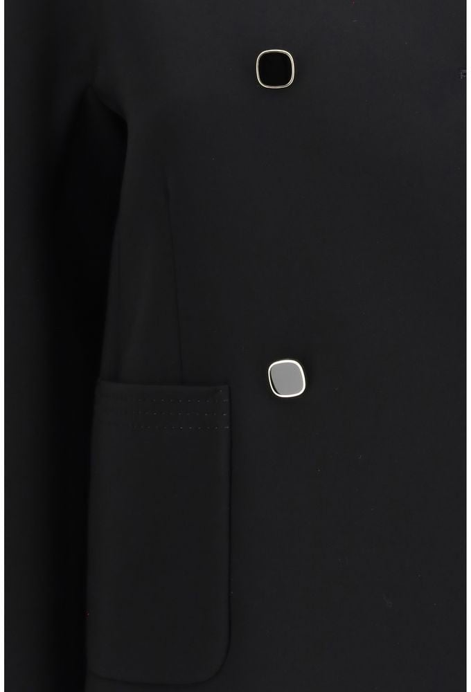 Max Mara Black Triacetate Coat Zwart