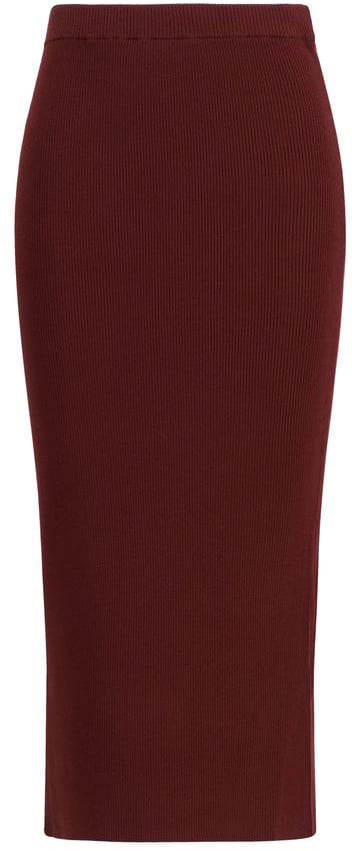 Max Mara Bordeaux Viscose Midi Skirt Maroon