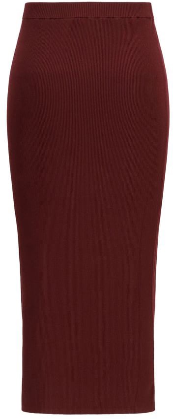 Max Mara Bordeaux Viscose Midi Skirt Maroon