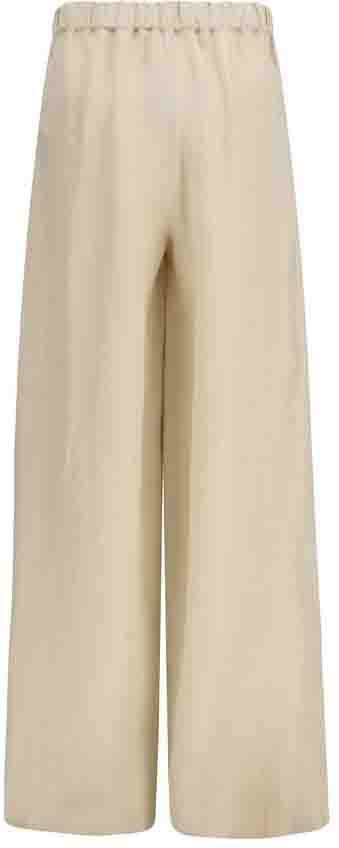 Max Mara Beige Linen Casual Pants Beige