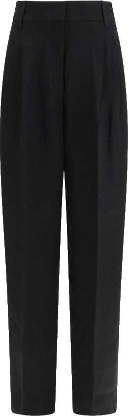 Max Mara Black Linen Pants Zwart