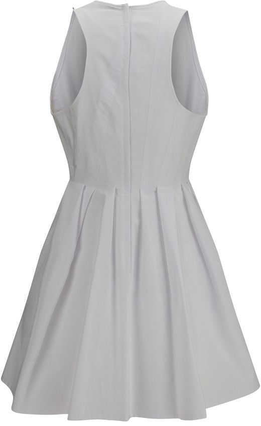 Max Mara White Cotton Casual Dress Wit
