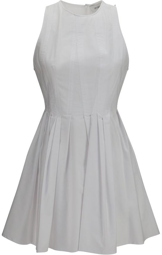 Max Mara White Cotton Casual Dress Wit