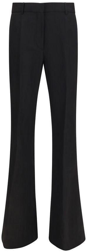 Max Mara Black Viscose Flared Pants Zwart