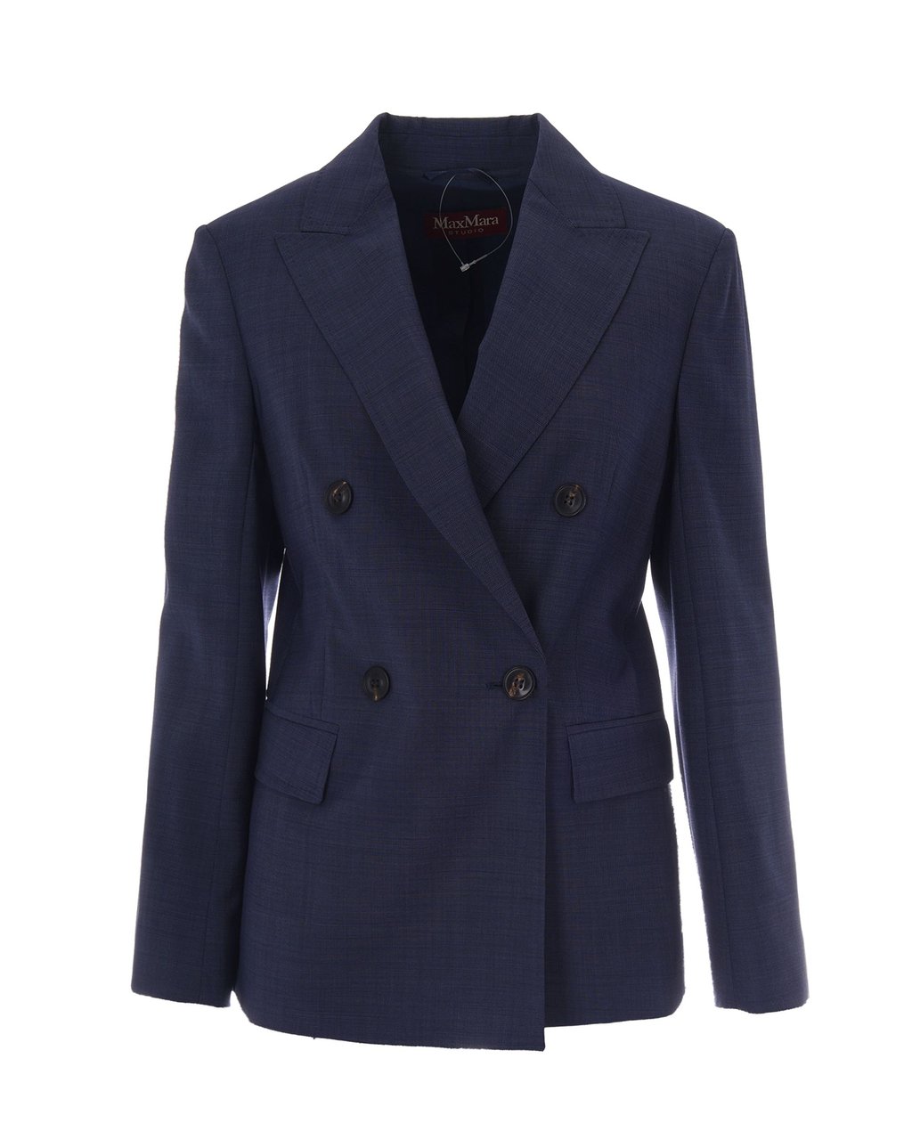 Max Mara Double-Breasted Tailored Blazer With Notched Lapels Zwart