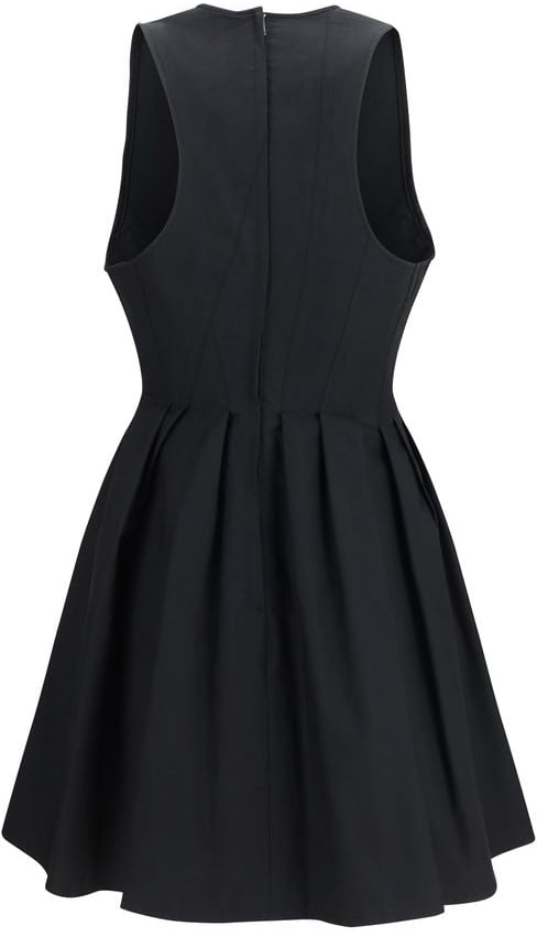 Max Mara Black Cotton Casual Dress Zwart