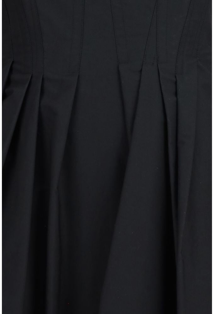 Max Mara Black Cotton Casual Dress Zwart