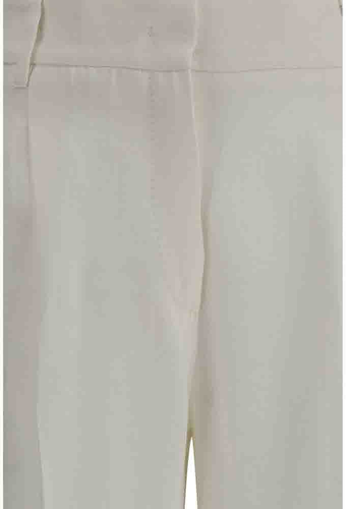 Max Mara White Linen Casual Pants Wit