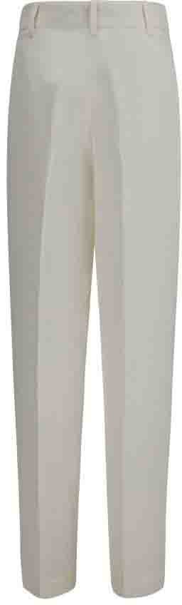 Max Mara White Linen Casual Pants Wit