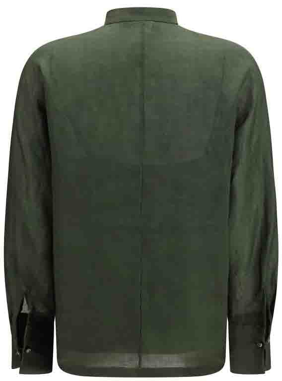 Max Mara Bicolor Ramie Dress Shirt Divers