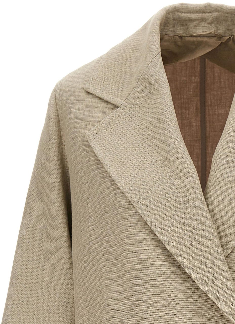 Max Mara Beige Linen Coat Beige