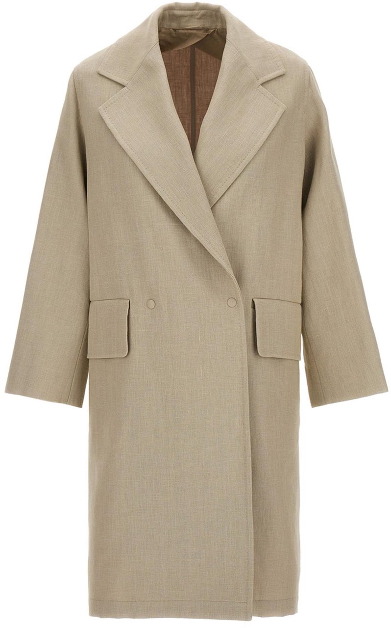 Max Mara Beige Linen Coat Beige